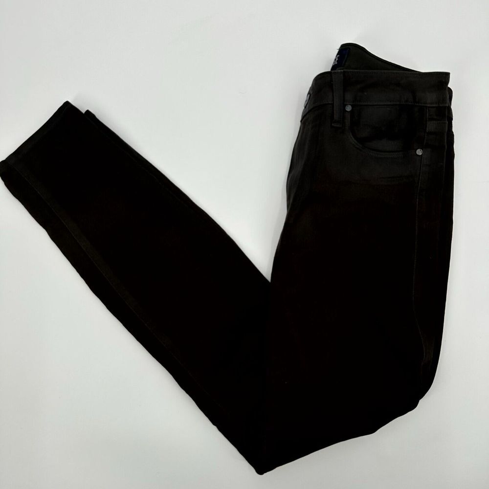 Paige Hoxton Ankle Womens 26 Green Luxe Coating Denim Stretch Comfort Skinny Leg